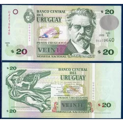 Uruguay Pick N°86a, Billet de banque de 20 Pesos 2008-2011