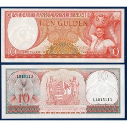 Suriname Pick N°121b, Billet de banque de 10 Gulden 1963