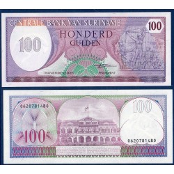 Suriname Pick N°128b, Billet de banque de 100 Gulden 1985