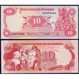Nicaragua Pick N°134, Billet de Banque de 10 Cordobas 1979