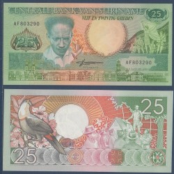 Suriname Pick N°132b, Billet de banque de 25 Gulden 1988
