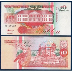 Suriname Pick N°137b, Billet de banque de 10 Gulden 1995-1998
