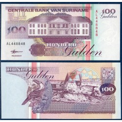 Suriname Pick N°139b, Billet de banque de 100 Gulden 1998
