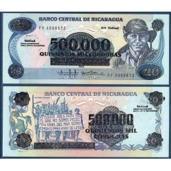 Nicaragua Pick N°163, Billet de Banque de 500000 Cordobas 1990