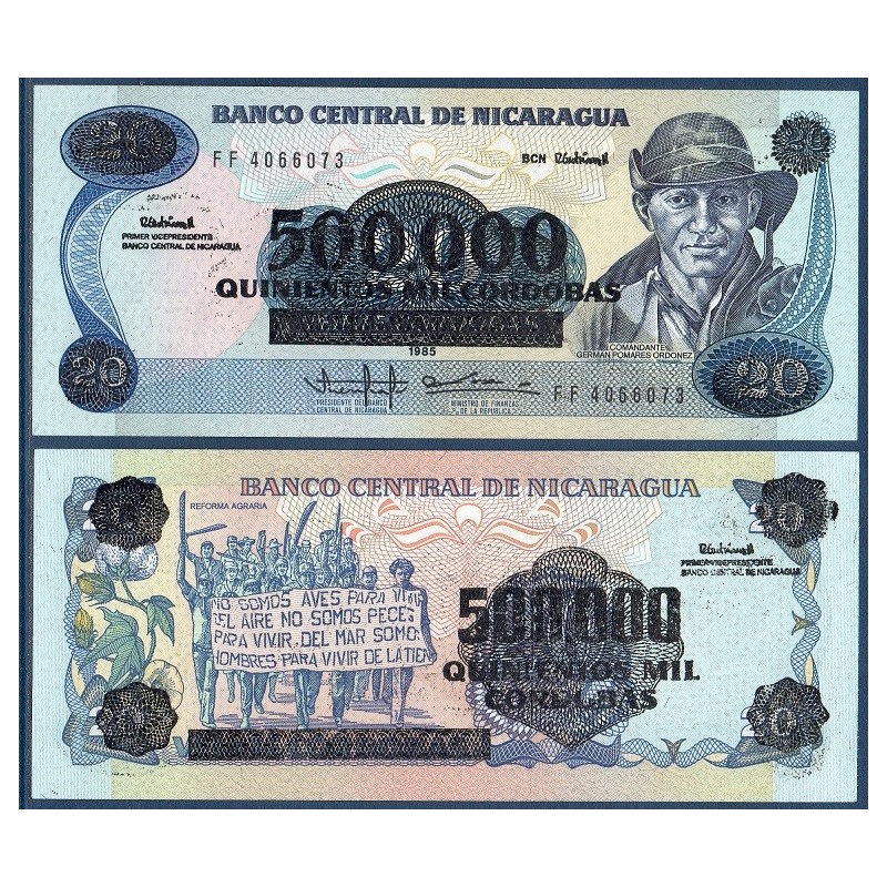 Nicaragua Pick N°163, Billet de Banque de 500000 Cordobas 1990