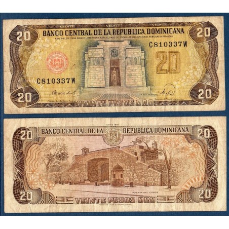 Republique Dominicaine Pick N°120c, Billet de banque de 20 Pesos oro 1985-1987