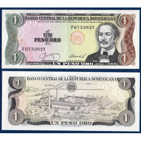 Republique Dominicaine Pick N°126b, Billet de banque de 1 Peso oro 1987