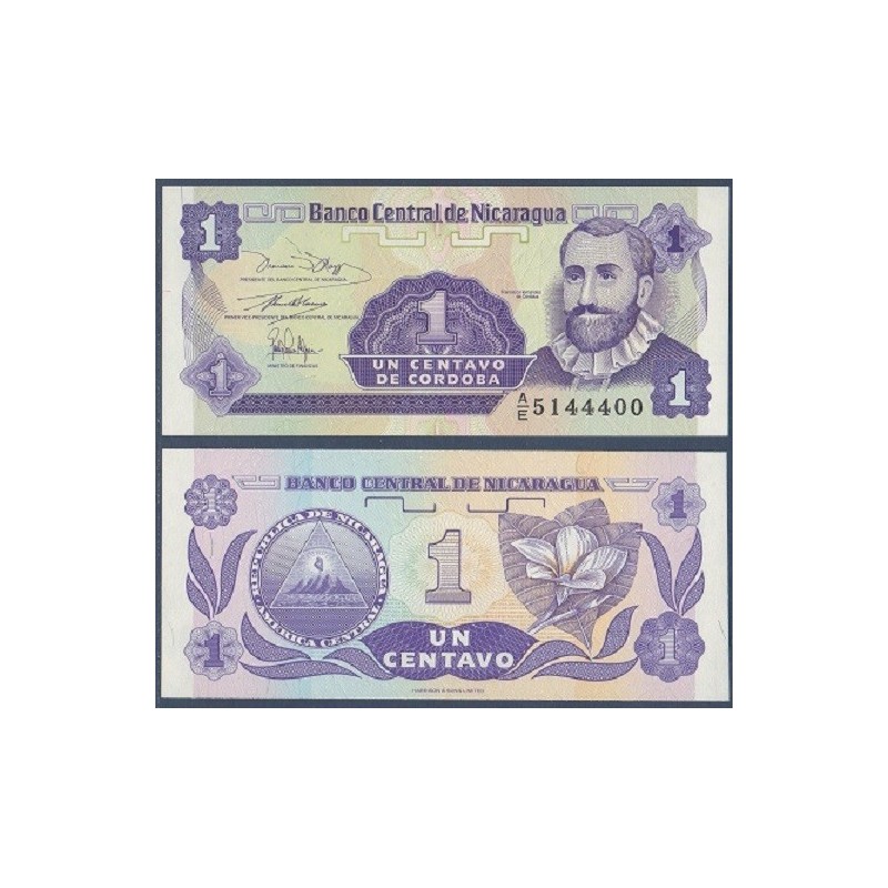 Nicaragua Pick N°167, Billet de Banque de 1 Centavo 1991