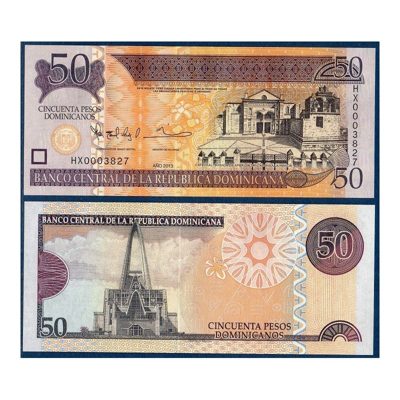 Republique Dominicaine Pick N°183c, Billet de banque de 50 Pesos 2013