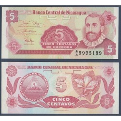 Nicaragua Pick N°168a, Billet de Banque de 5 Centavos 1991