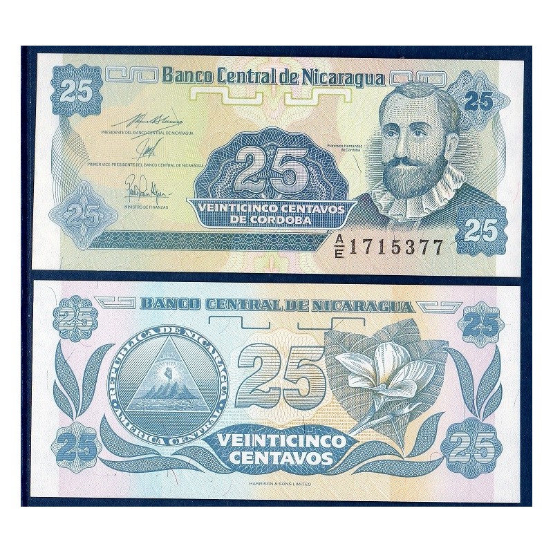 Nicaragua Pick N°170a, Billet de Banque de 25 Centavos 1991