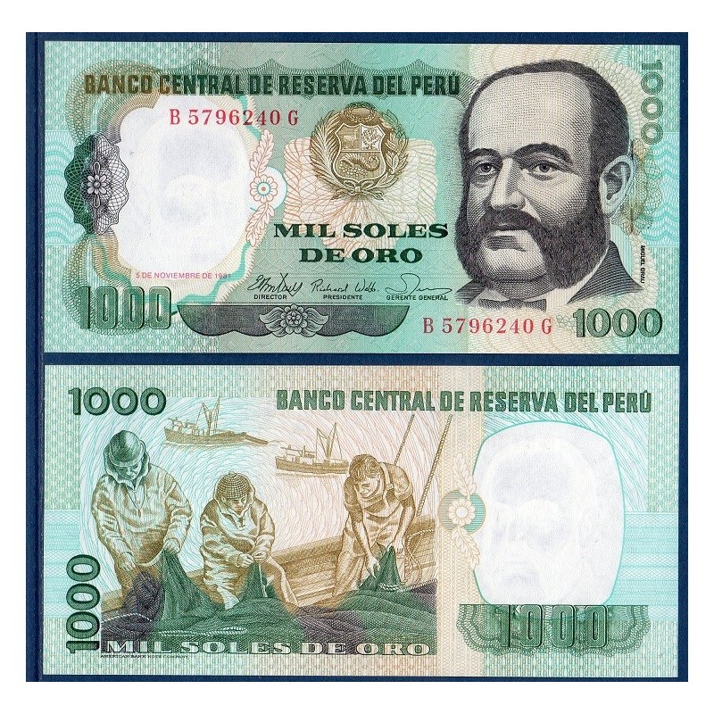 Perou Pick N°122a, Billet de banque de 1000 Soles 1981