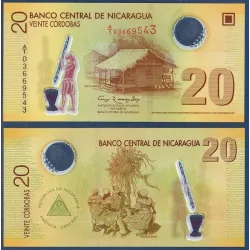 Nicaragua Pick N°202a, Billet de Banque de 20 Cordobas 2007