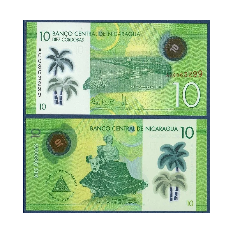 Nicaragua Pick N°209a, Billet de Banque de 10 Cordobas 2015