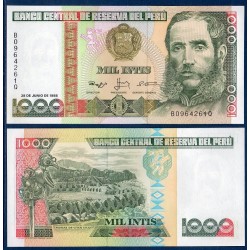 Perou Pick N°136b, Billet de banque de 1000 Intis 1987-1988