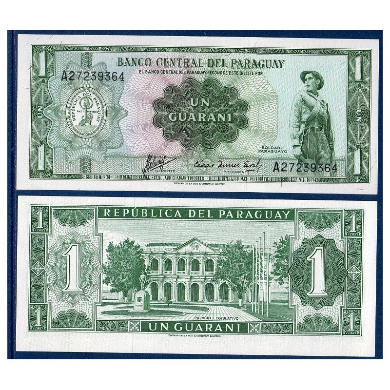 Paraguay Pick N°193b, Billet de banque de 1 Guaranie 1963