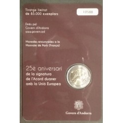 2 euros commémorative Andorre 2015 accord douanier