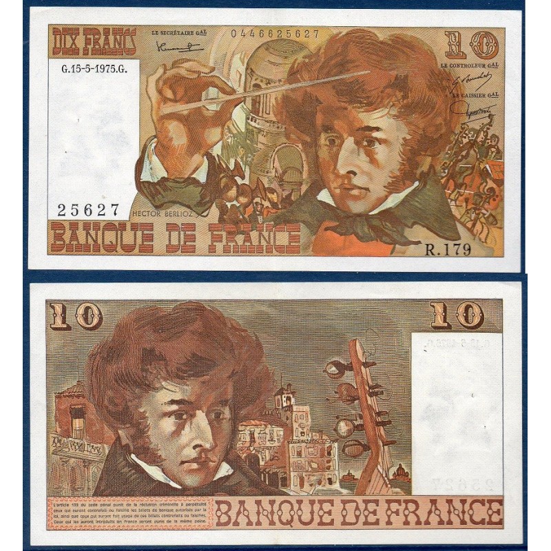 10 Francs Berlioz SUP  15.5.1975 Billet de la banque de France