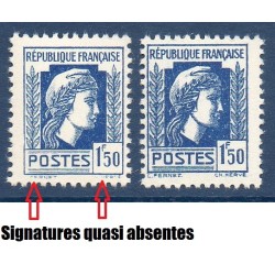 Timbre Yvert No 639b variété signature Partièle, neuf ** type Marianne d'Alger