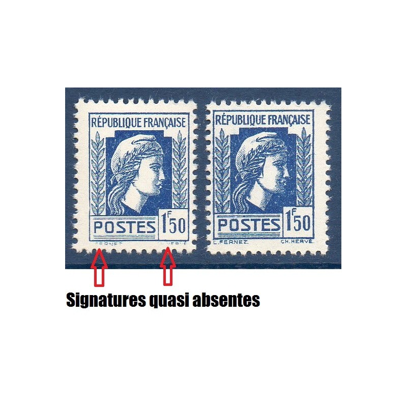 Timbre Yvert No 639b variété signature Partièle, neuf ** type Marianne d'Alger