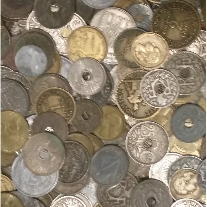 lot de Pièces de Monnaies Francaises Au kilo toutes époques en Francs