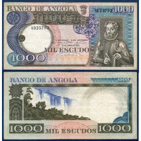 Angola Pick N°108 , Billet de banque de 1000 Escudos 1973