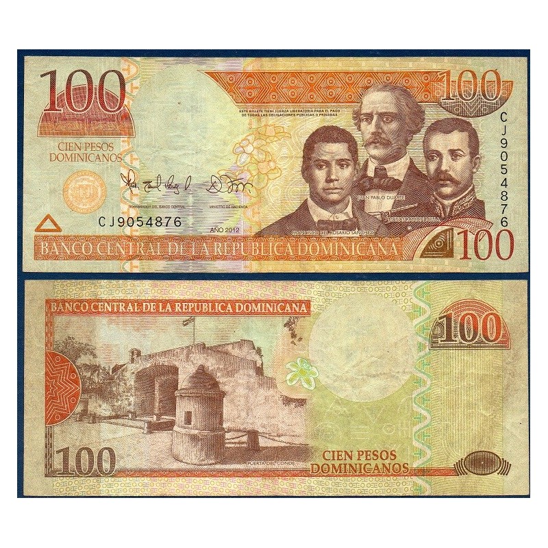 Republique Dominicaine Pick N°184b, Billet de banque de 100 Pesos 2012