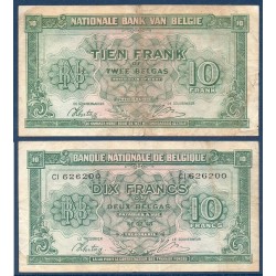 Belgique Pick N°122, Billet de banque de 10 Francs Belge 1943