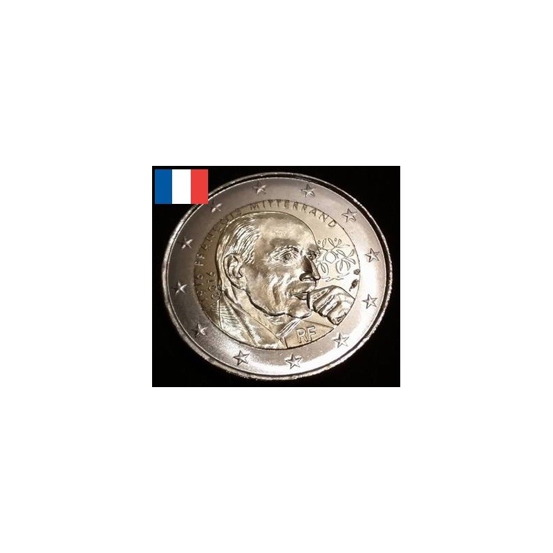 2 euros commémorative France 2016 François Mitterrand piece de monnaie €