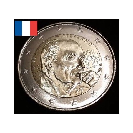 2 euros commémorative France 2016 François Mitterrand piece de monnaie €