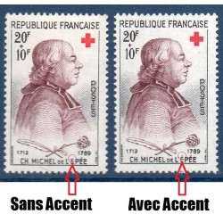 Timbre Yvert No 1226a sans accent sur épée variété de poinçon , neuf luxe** de Lépée