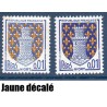 Timbre Yvert No 1351A décallage du jaune impression defectueuse ** Niort