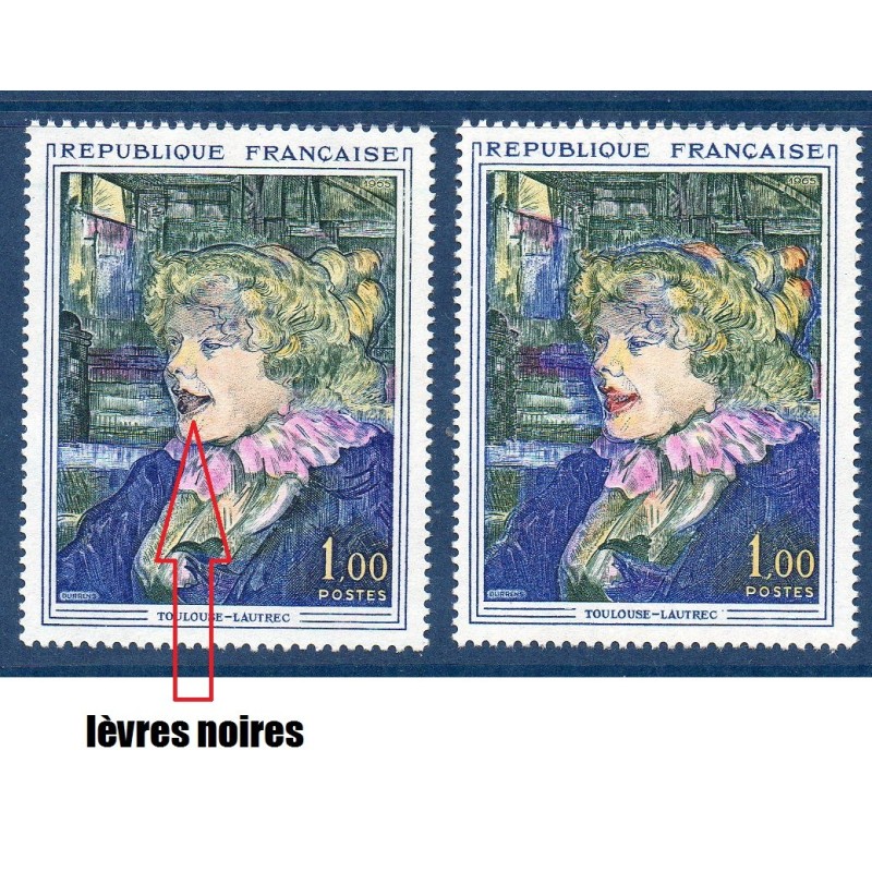 Timbre Yvert No 1426f levres noires  neuf luxe** Toulouse Lautrec la serveuse anglaise