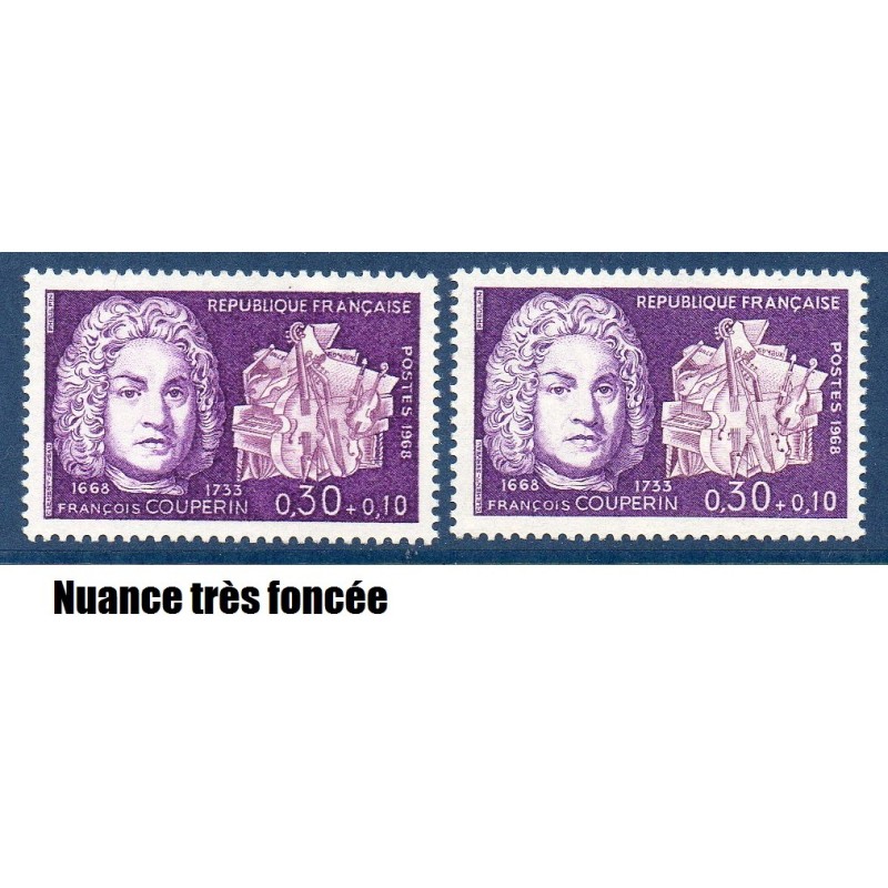 Timbre Yvert No 1550a couleur violet brun unicolor neuf luxe** françois Couperin