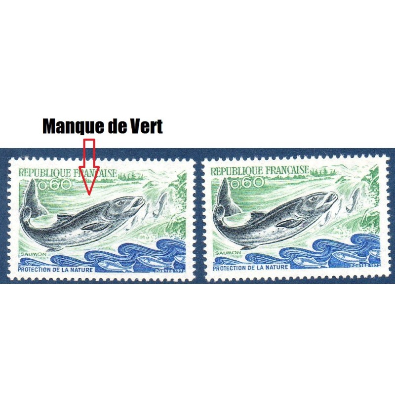 Timbre Yvert No 1693 manque de vert neuf luxe** Le saumon