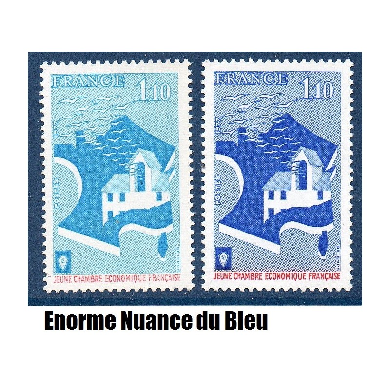 Timbre Yvert No 1942  bleu trés pale au lieu de foncé neuf luxe** Jeune chambre économique