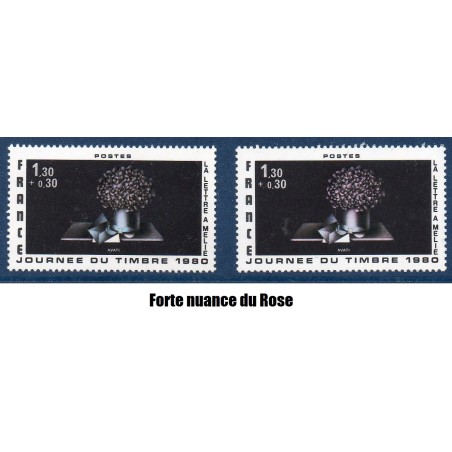 Timbre Yvert No 2078 bouquet rose pale neuf luxe** La lettre à Melie