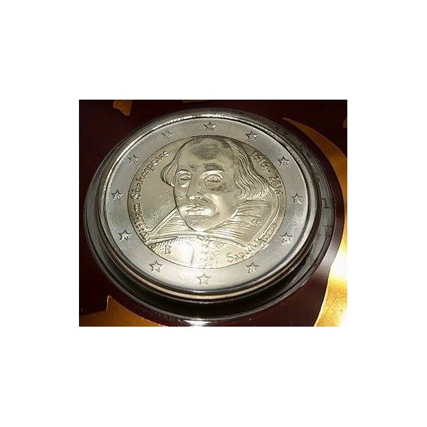 2 euros commémorative Saint Marin 2016 William Shakespeare piece de monnaie €