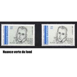 Timbre Yvert No 2683 vert gris au lieu de gris  luxe** Louis Aragon