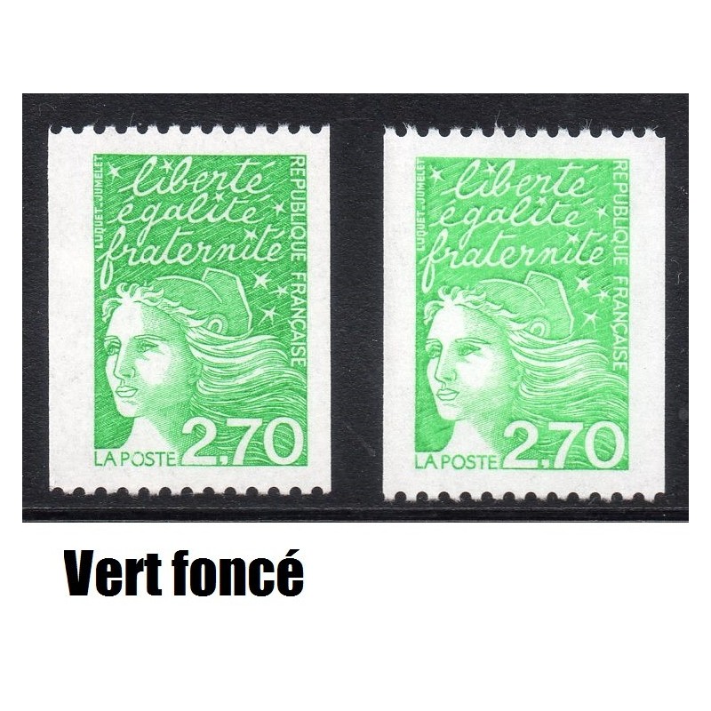 Timbre Yvert No 3100  vert foncé au lieu de clair neuf luxe** Type marianne de Luquet