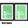 Timbre Yvert No 3100  vert foncé au lieu de clair neuf luxe** Type marianne de Luquet