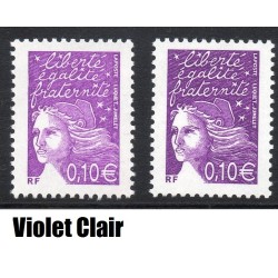 Timbre Yvert No 3446 violet clair au lieu de foncé  neuf luxe** Marianne de luquet