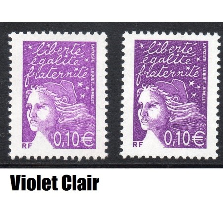 Timbre Yvert No 3446 violet clair au lieu de foncé  neuf luxe** Marianne de luquet