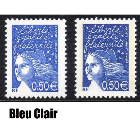 Timbre Yvert No 3449 bleu clair au lieu de bleu foncé  neuf luxe** Marianne de Luquet