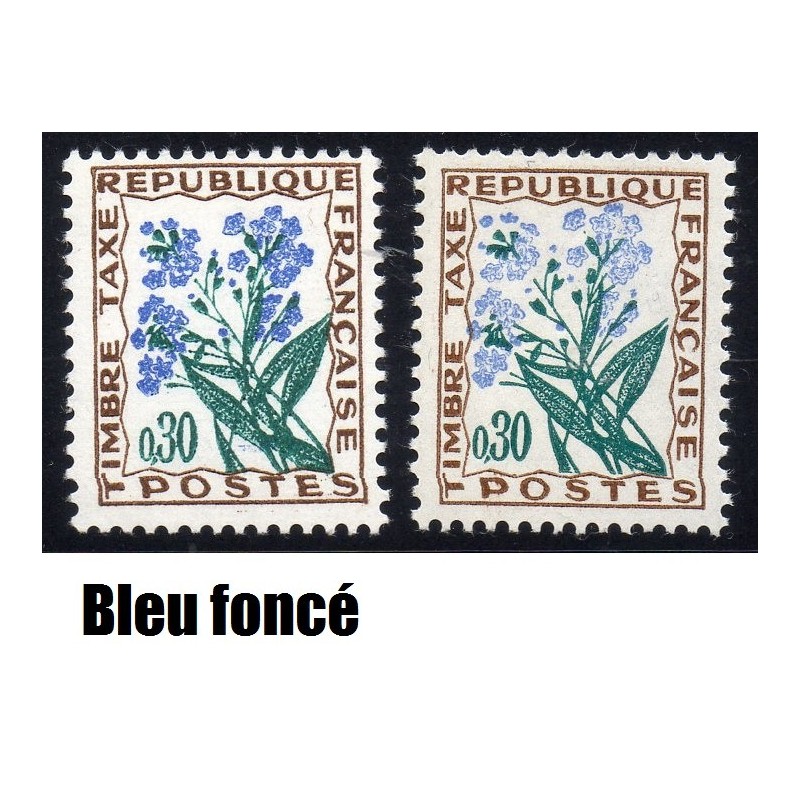 Timbre Yvert No taxe 99 bleu foncé au lieu de bleu clair neuf luxe** Myosotis