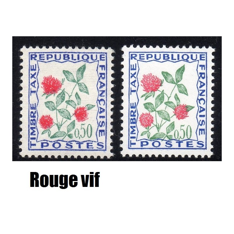 Timbre Yvert No taxe 101 rouge vif au lieu de rouge clair neuf luxe** Tréfle