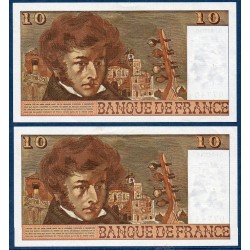 Paire 10 Francs Berlioz Sup+ 7.2.1974 Billet de la banque de France