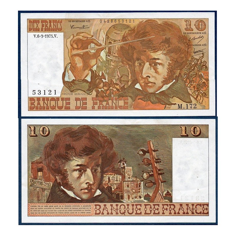 10 Francs Berlioz Sup+ 6.3.1975 Billet de la banque de France