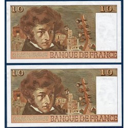 Paire 10 Francs Berlioz Sup+ 6.3.1975 Billet de la banque de France