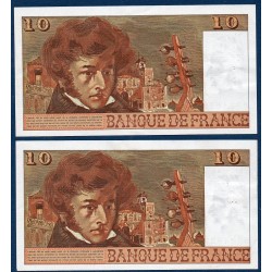 paire 10 Francs Berlioz Sup+ 1.7.1976 Billet de la banque de France